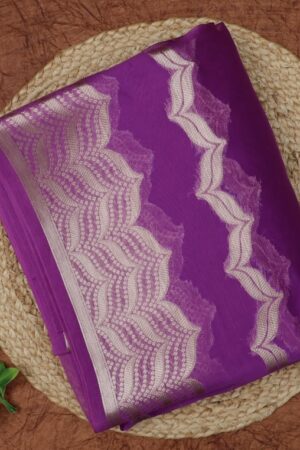 palatinate banarasi organza saree with zari border