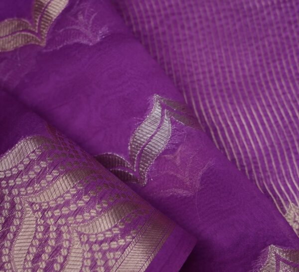 palatinate banarasi organza saree with zari border