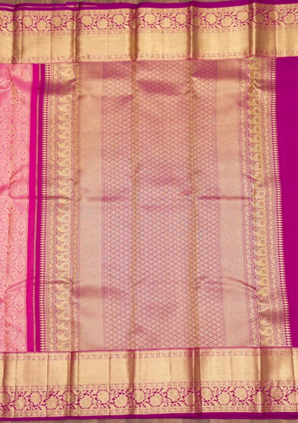 pink pure silk saree with intricate zari embroidery